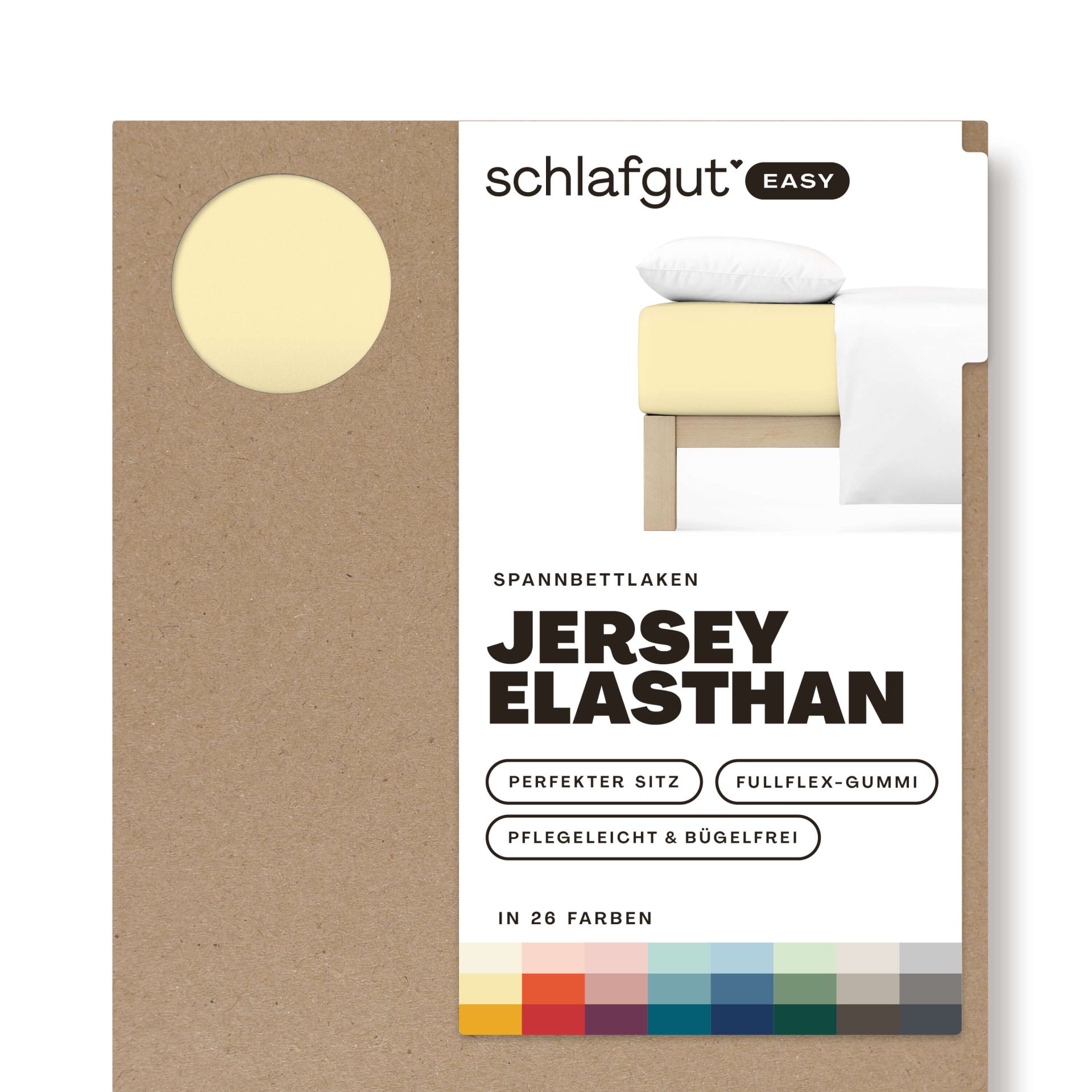 Das Produktbild vom Spannbettlaken der Reihe Easy Elasthan in Farbe yellow mid von Schlafgut