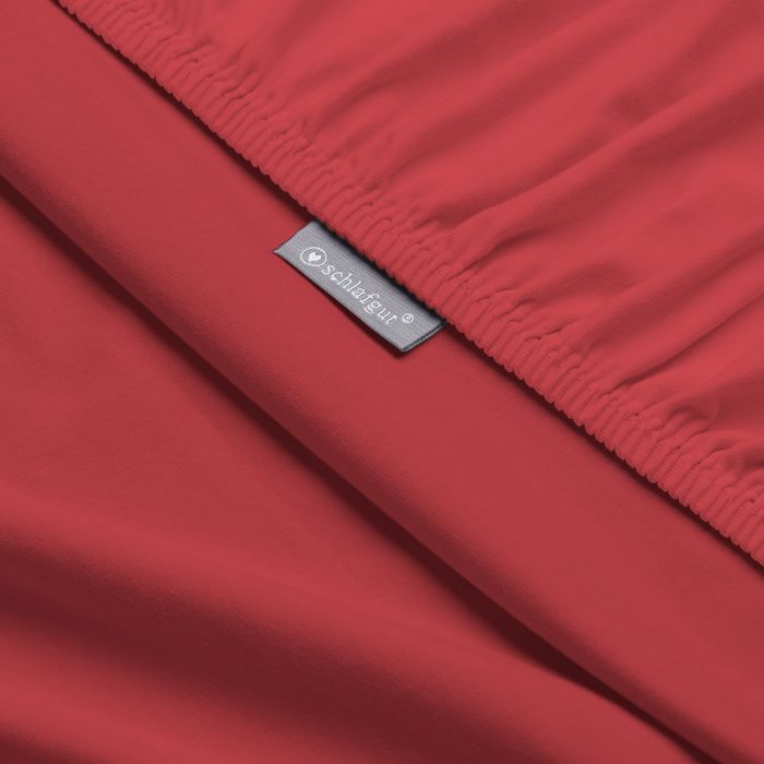 rotes Spannbettlaken Jersey Basic by schlafgut aus Baumwolle