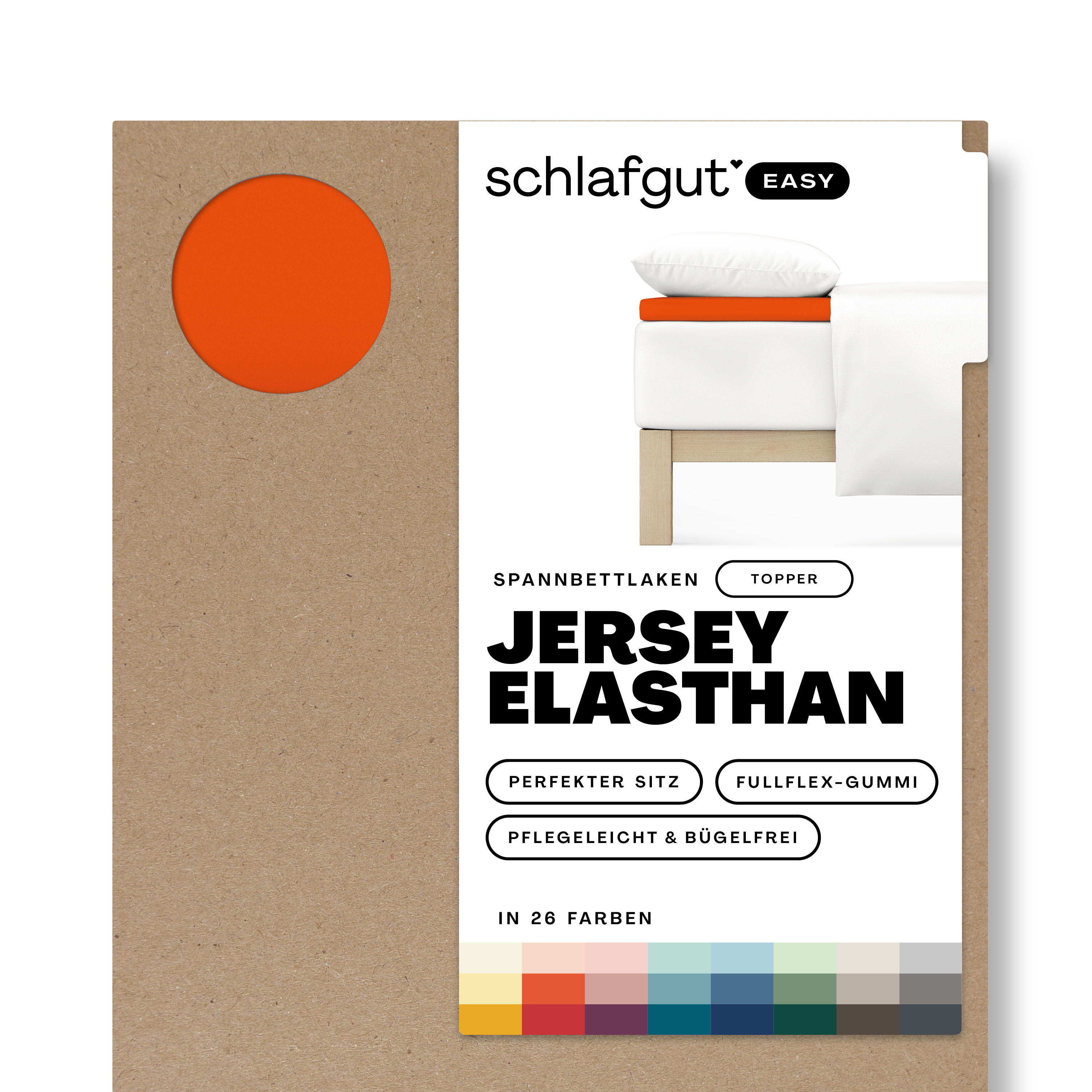 Das Produktbild vom Spannbettlaken der Reihe Easy Elasthan Topper in Farbe red mid von Schlafgut